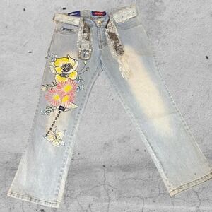 NWT Deadstock Y2K Capris Belted Kid Core Butterfly Fairycore 2000s